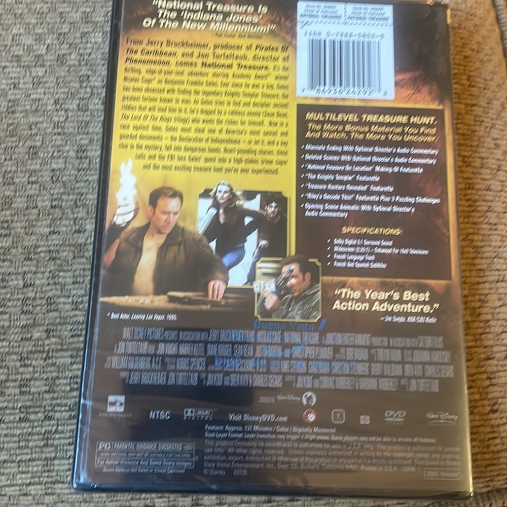 National Treasure. DVD#35990 Item number # 78936242928. New factory sealed - Picture 2 of 3